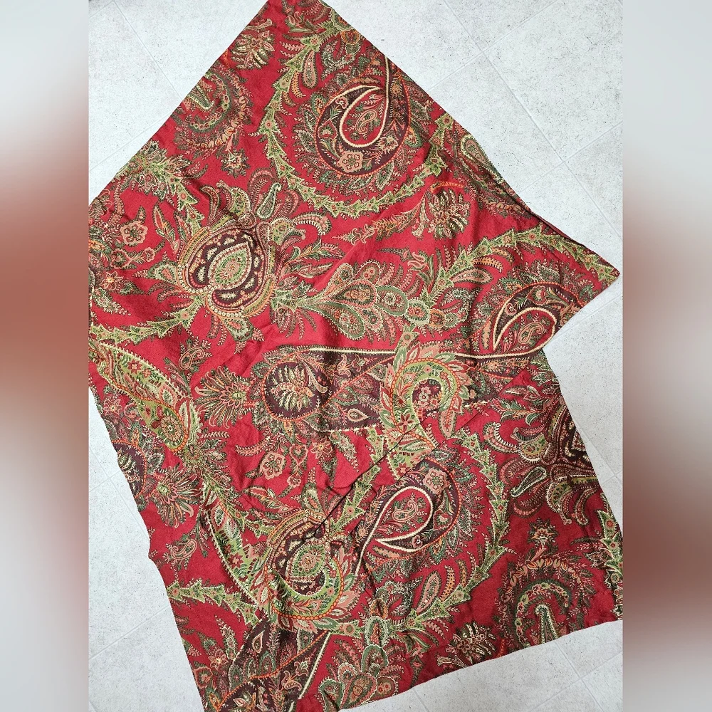 2 Pottery Barn Pillow Covers Cotton Euro Shams Caroline Paisley Paprika 29 X 29
